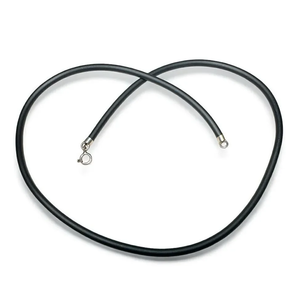 14.5” Black Cord Necklace - Minimalist | Unisex 925 Silver Clasp | Pendant Ready